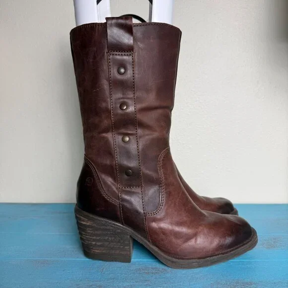 Born Borman Women's Distressed Leather Boots in Brown/Rust Size 7 - Picture 1 of 9
